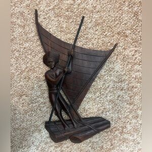 Carved Wooden Sailor Sculpture
